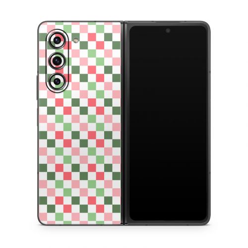 Christmas Checkers Samsung Galaxy Z Fold5 Skin