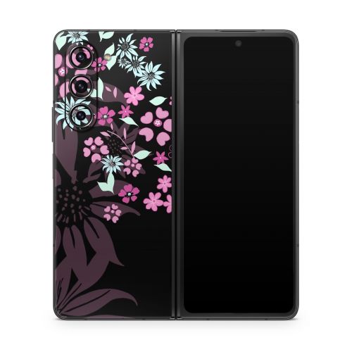 Dark Flowers Samsung Galaxy Z Fold5 Skin