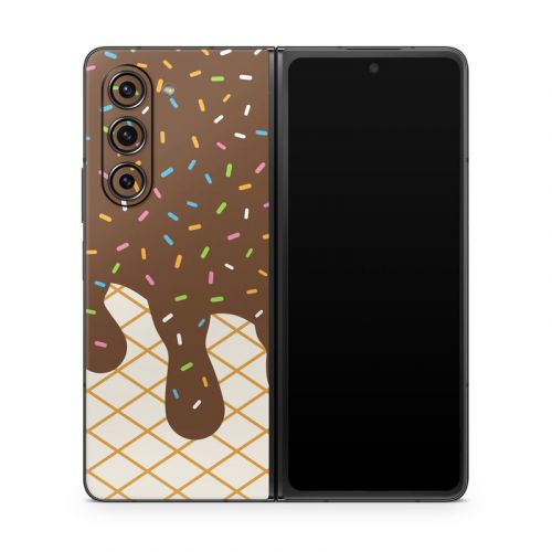Chocolate Ice Cream Drip Samsung Galaxy Z Fold5 Skin