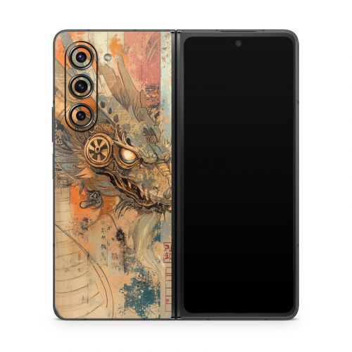 Orange Dragon Samsung Galaxy Z Fold5 Skin
