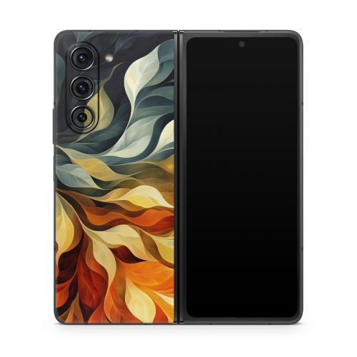 Orange and Charcoal Samsung Galaxy Z Fold5 Skin