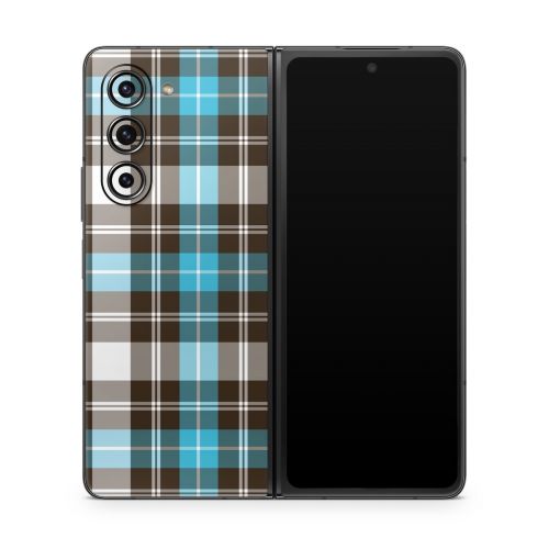 Turquoise Plaid Samsung Galaxy Z Fold5 Skin