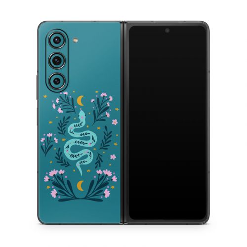 Snake and Flowers Samsung Galaxy Z Fold5 Skin
