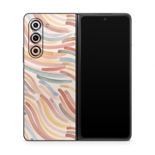 Terracotta Brushstroke Waves Samsung Galaxy Z Fold5 Skin