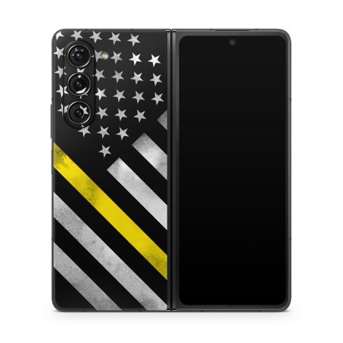 Thin Yellow Line Hero Samsung Galaxy Z Fold5 Skin
