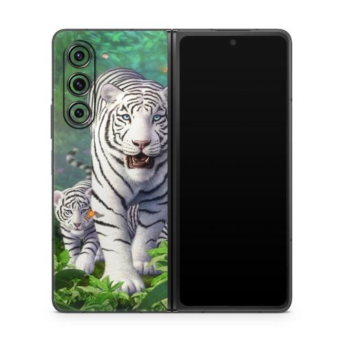 White Tigers Samsung Galaxy Z Fold5 Skin
