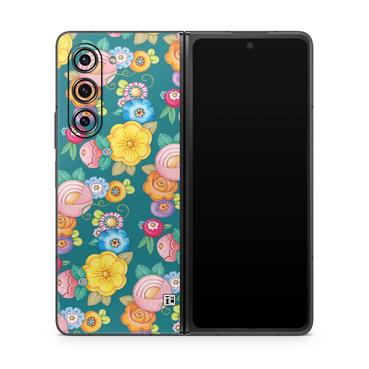 Samsung Galaxy Z Fold5 Skin design of Rectangle, Textile, Circle, Symmetry, Pattern, Art, Visual arts, Motif, Wrapping paper, Design, with blue, green, yellow, orange, red, white, purple colors