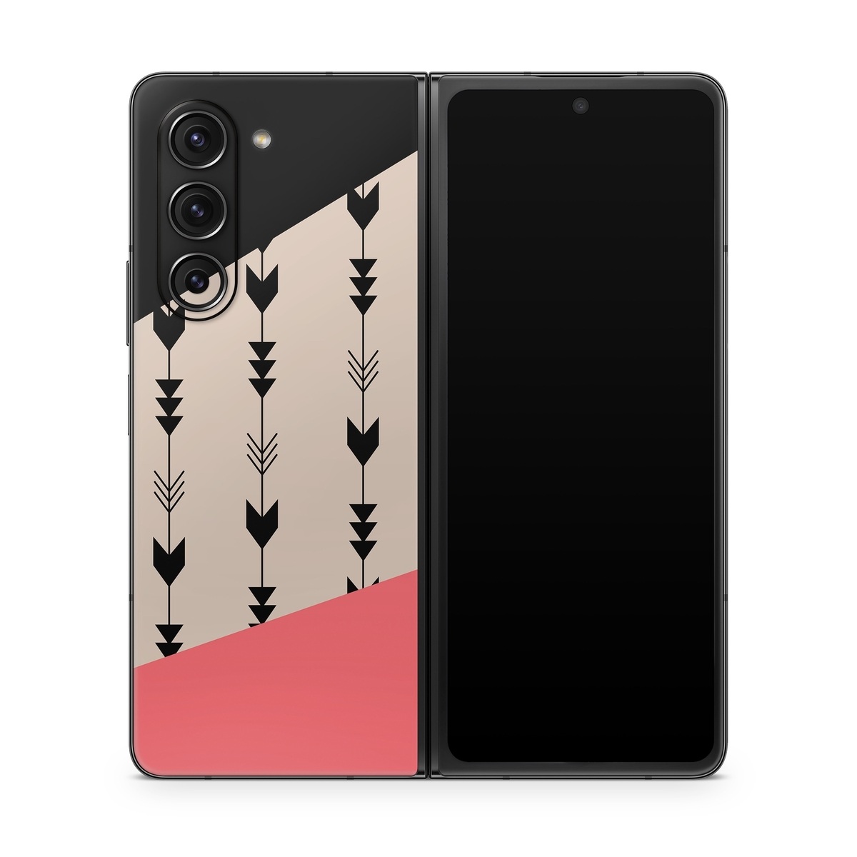Samsung Galaxy Z Fold5 Skin design of Line, Pattern, Design, Font, Illustration, with black, gray, pink colors