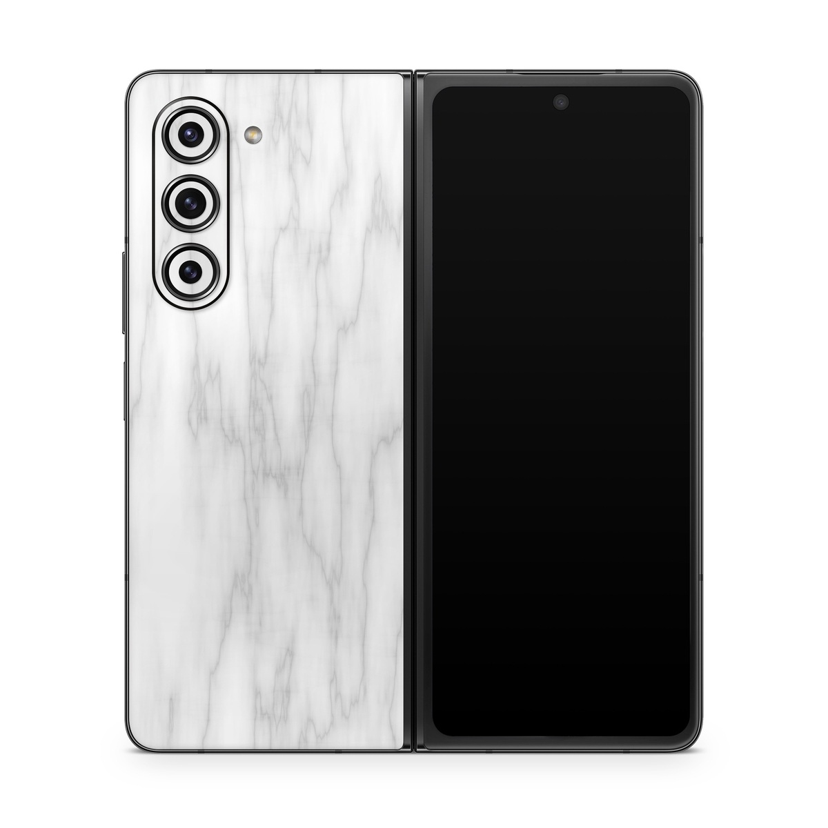Samsung Galaxy Z Fold5 Skin design of White, Tree, Line, Black-and-white, Monochrome, Branch, Drawing, Plant, Forest, Twig, with white, gray colors