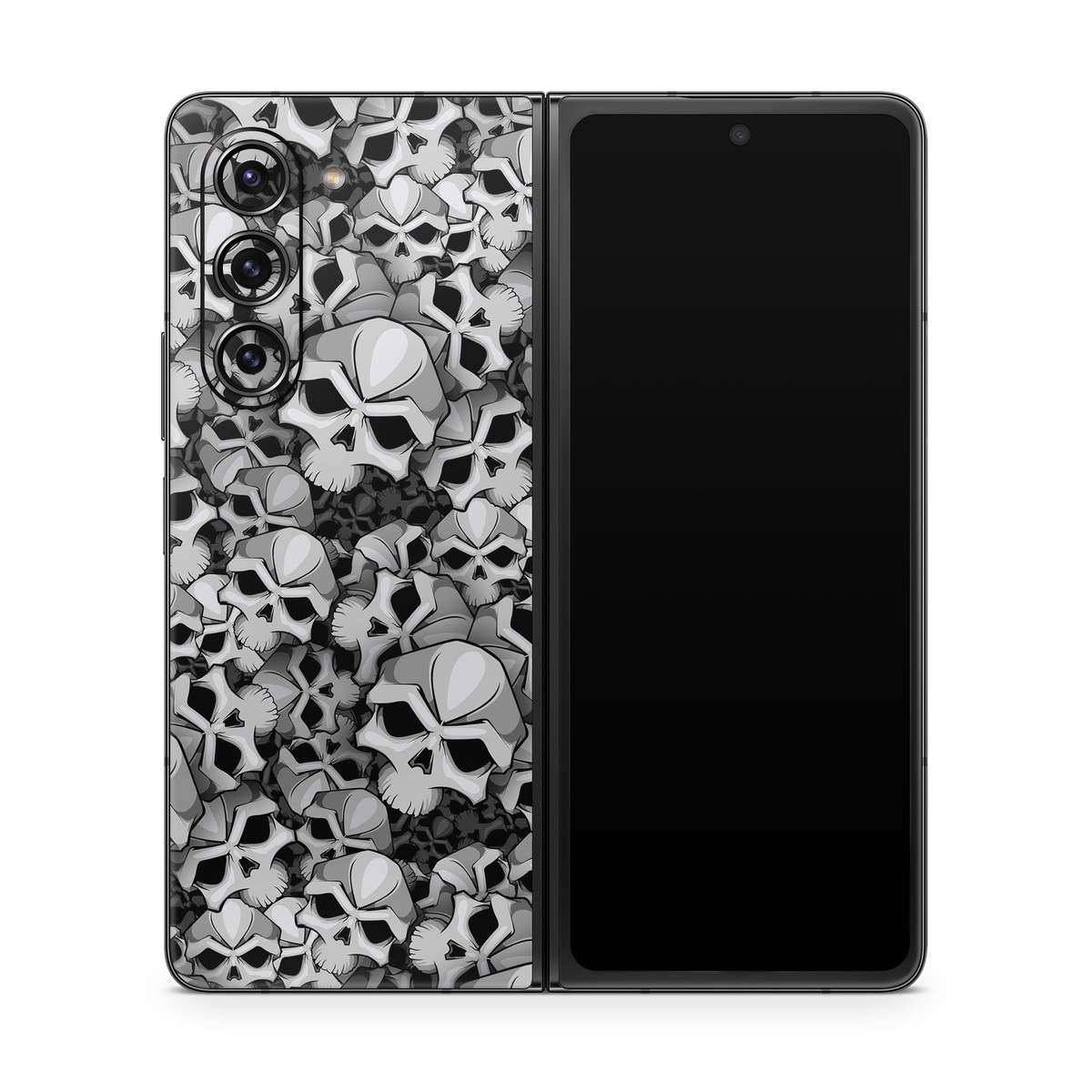 Samsung Galaxy Z Fold5 Skin design of Pattern, Black-and-white, Monochrome, Ball, Football, Monochrome photography, Design, Font, Stock photography, Photography, with gray, black colors