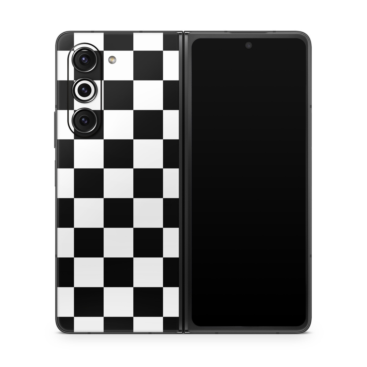 Samsung Galaxy Z Fold5 Skin design of Black, Photograph, Games, Pattern, Indoor games and sports, Black-and-white, Line, Design, Recreation, Square, with black, white colors