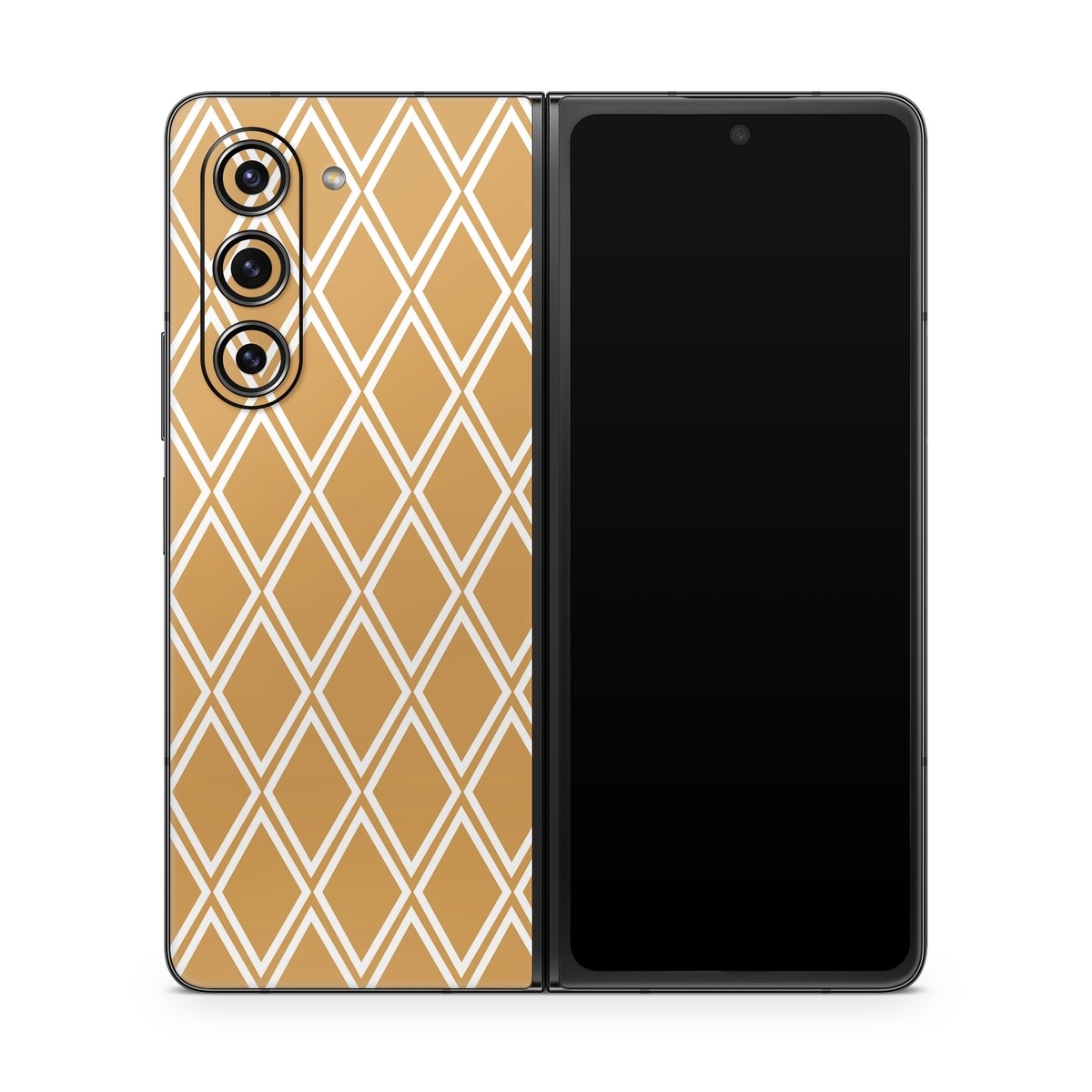 Samsung Galaxy Z Fold5 Skin design of Textile, Orange, Font, Material property, Symmetry, Rectangle, Pattern, Circle, Parallel, Tints and shades, with orange, white colors