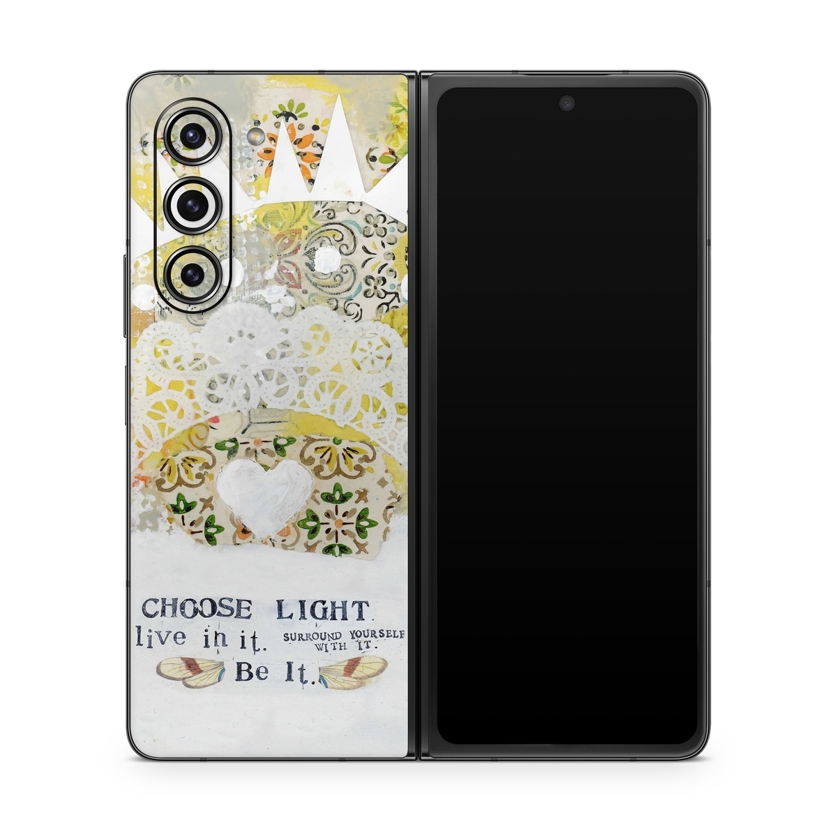 Samsung Galaxy Z Fold5 Skin design of Font, Greeting card, with yellow, white, green, orange, red, black colors