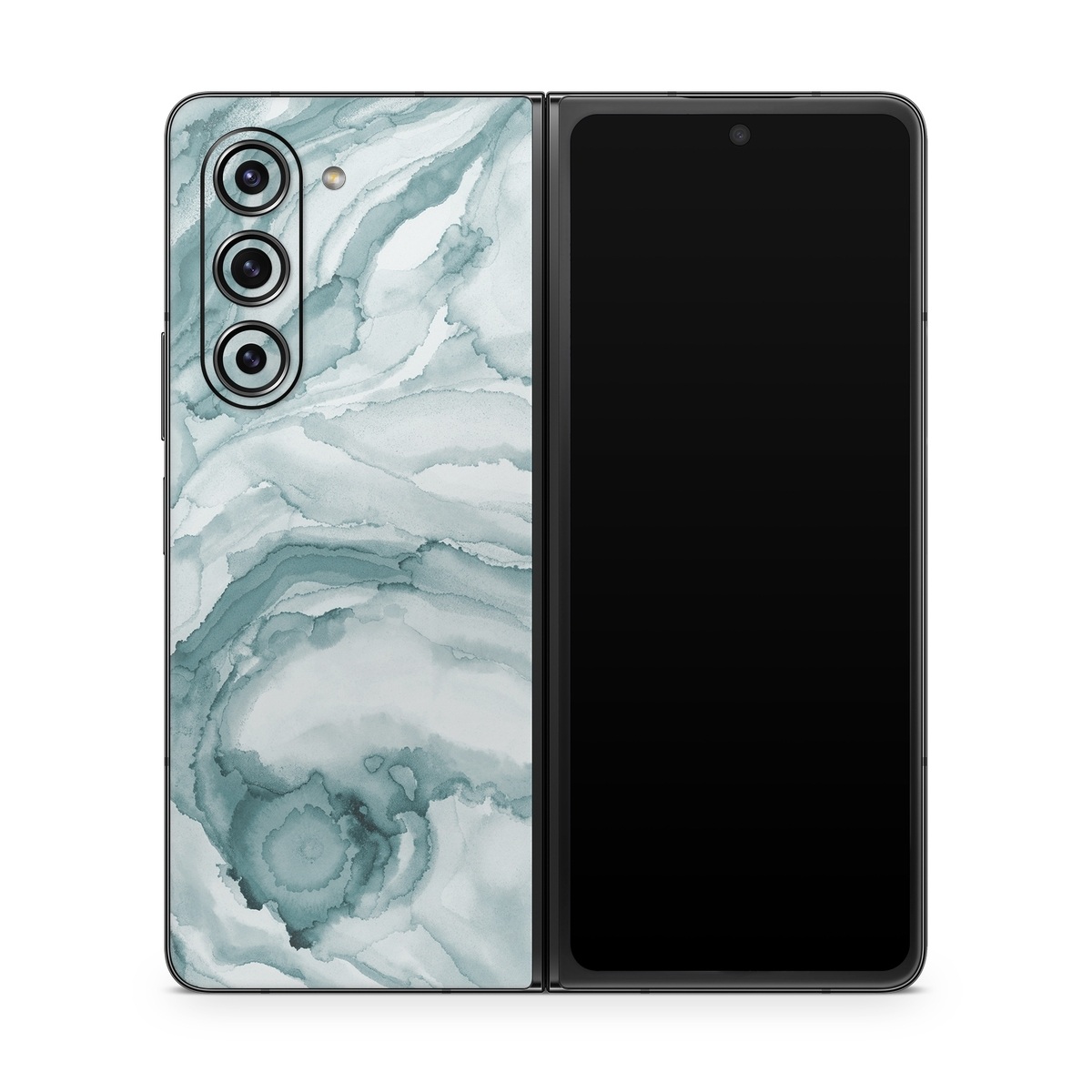 Samsung Galaxy Z Fold5 Skin design of Liquid, Fluid, Snow, Polar ice cap, Ice cap, Aqua, Melting, Glacial landform, Arctic ocean, Pattern, with blue, gray, white colors
