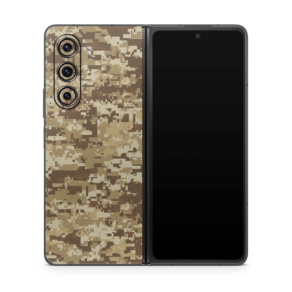 Samsung Galaxy Z Fold5 Skin design of Military camouflage, Brown, Pattern, Camouflage, Wall, Beige, Design, Textile, Uniform, Flooring, with brown colors