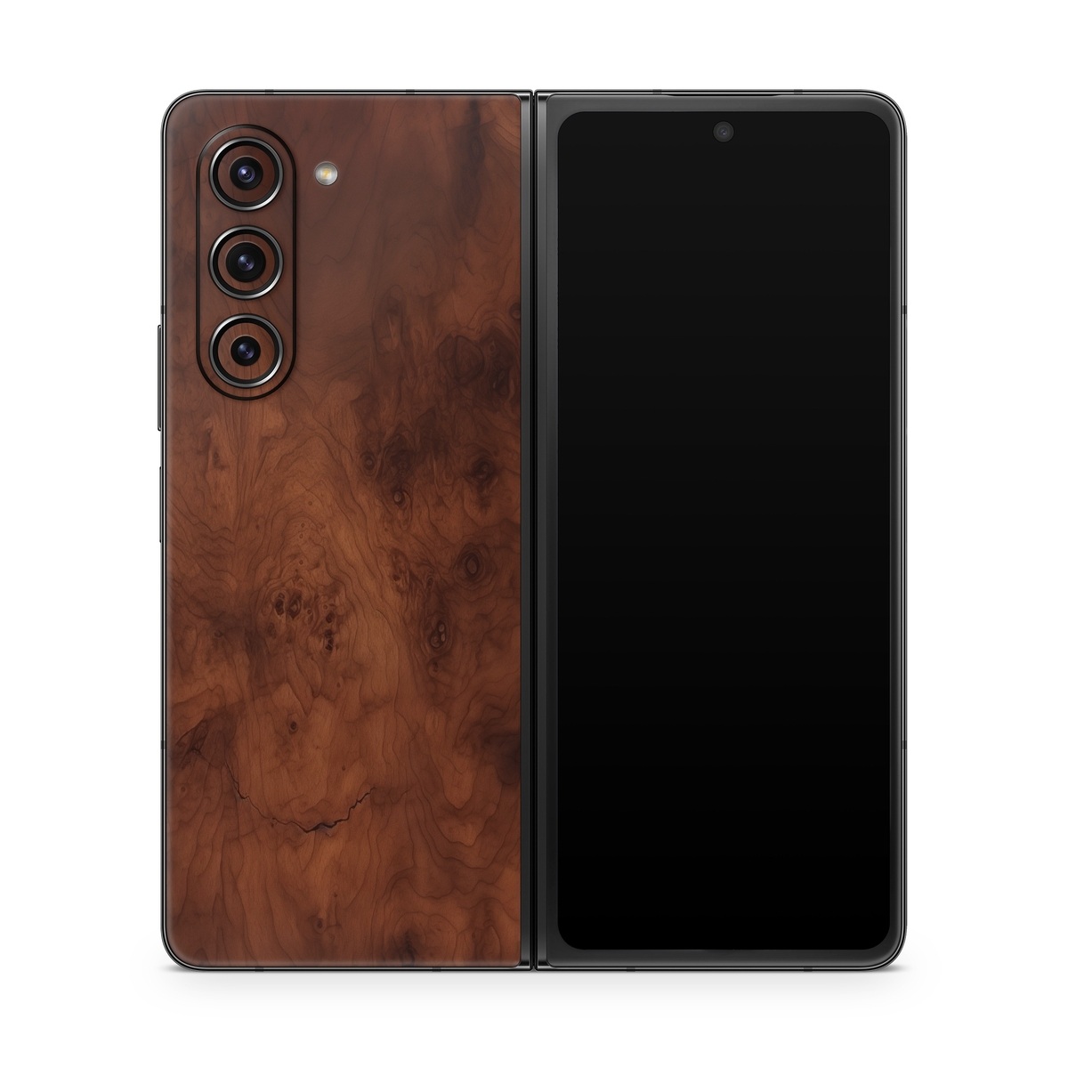 Samsung Galaxy Z Fold5 Skin design of Brown, Wood, Rectangle, Beige, Tints and shades, Flooring, Art, Hardwood, Pattern, Peach, with brown, black colors