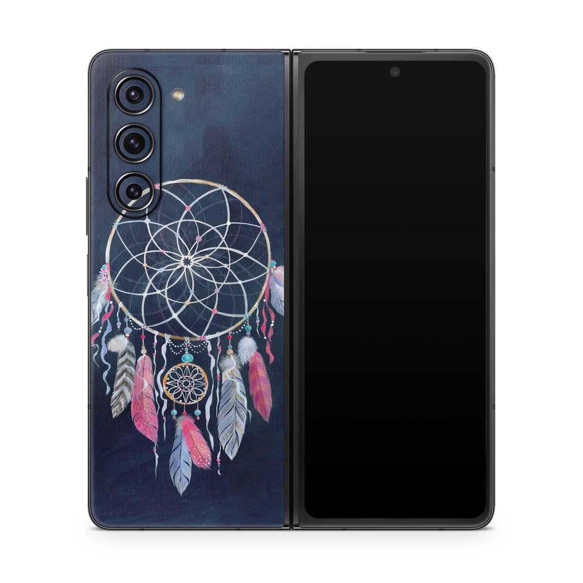 Samsung Galaxy Z Fold5 Skin design of Fashion accessory, Jewellery, Textile, Illustration, Turquoise, Art, Still life photography, with blue, white, pink, yellow, orange, blue colors