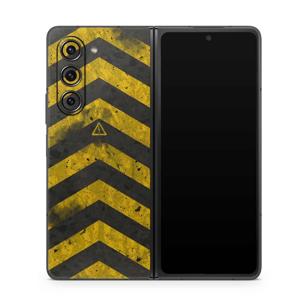 Samsung Galaxy Z Fold5 Skin design of Colorfulness, Road surface, Yellow, Rectangle, Asphalt, Font, Material property, Parallel, Tar, Tints and shades, with black, gray, yellow colors