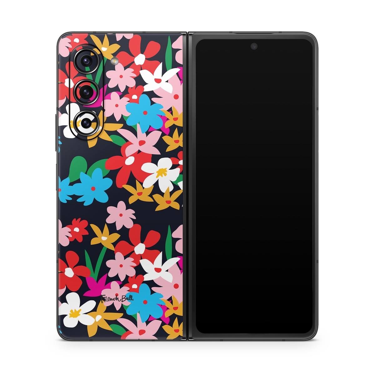 Samsung Galaxy Z Fold5 Skin design of Colorfulness, Pattern, Art, Magenta, Rectangle, Event, Petal, Electric blue, Visual arts, with black, red, pink, white, blue, orange, green colors