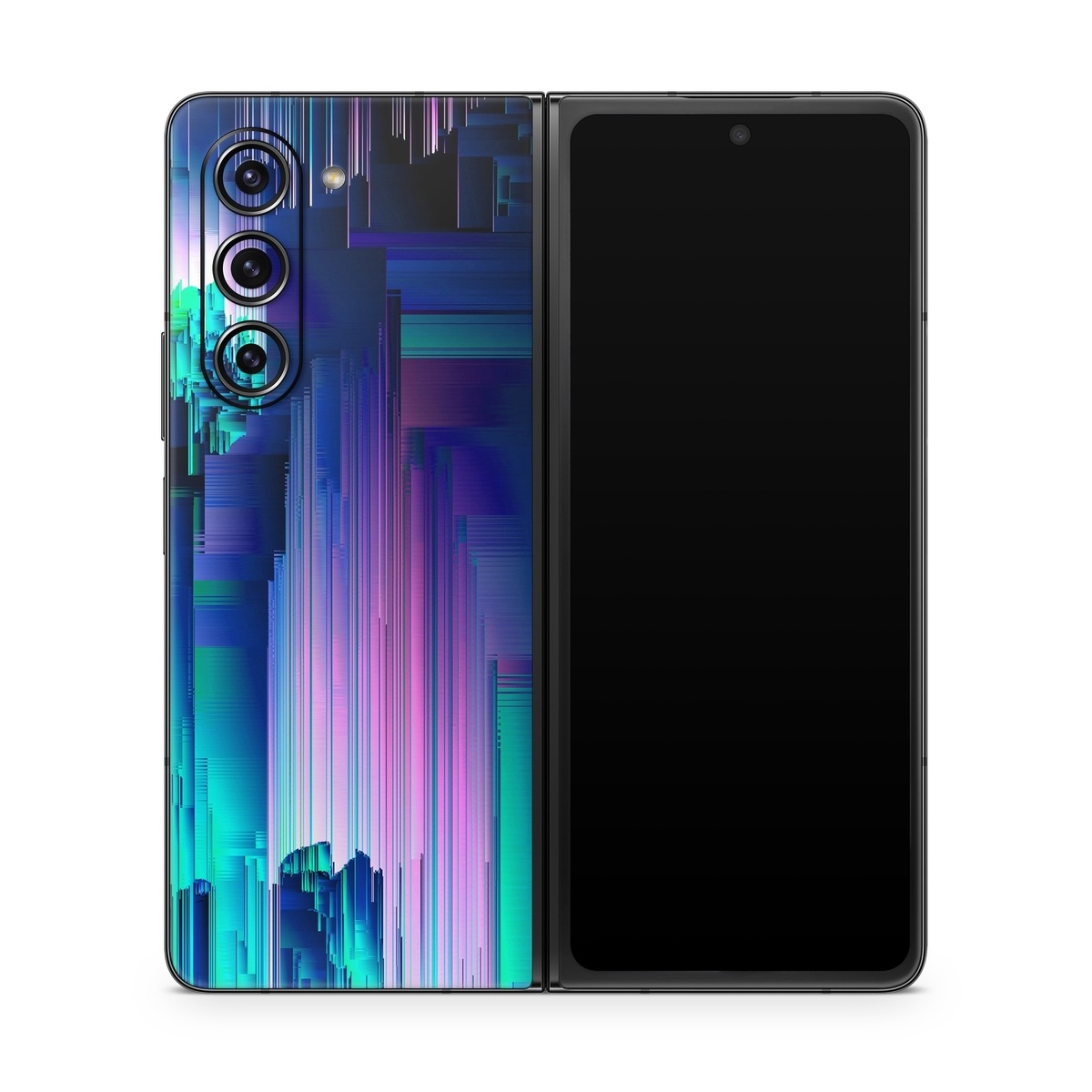 Samsung Galaxy Z Fold5 Skin design of Blue, Green, Light, Colorfulness, with blue, purple, pink, white colors