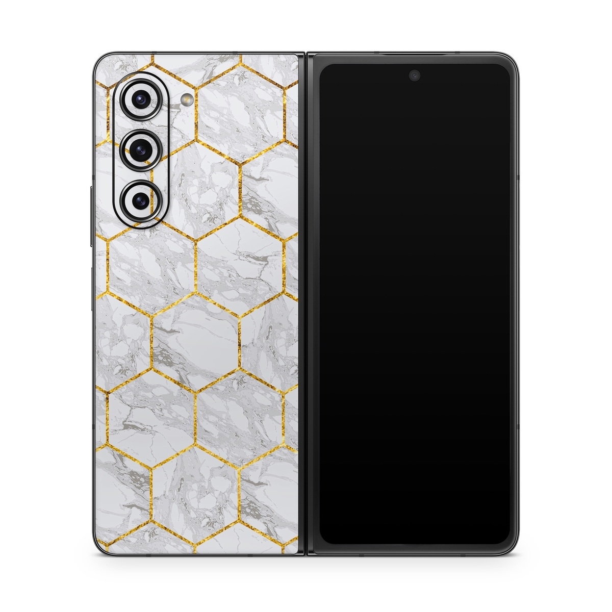 Samsung Galaxy Z Fold5 Skin design of Pattern, Tile flooring, Line, Tile, Design, Flooring, Floor, with white, black, brown colors
