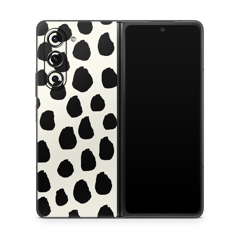 Samsung Galaxy Z Fold5 Skin design of White, Black and white, with black, white colors
