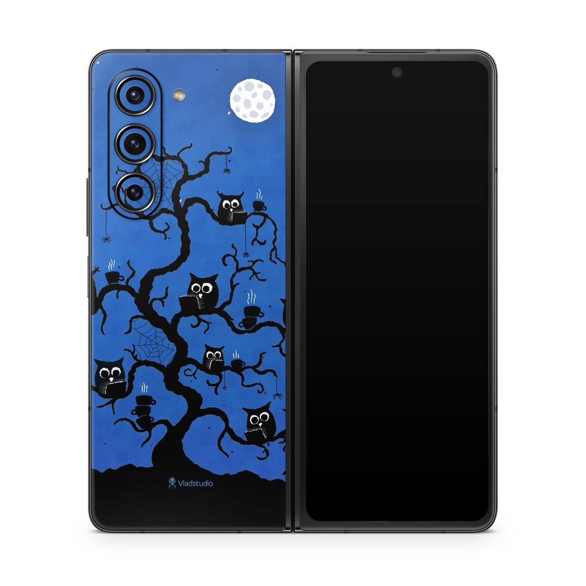 Samsung Galaxy Z Fold5 Skin design of Illustration, Organism, Pattern, with blue, black colors