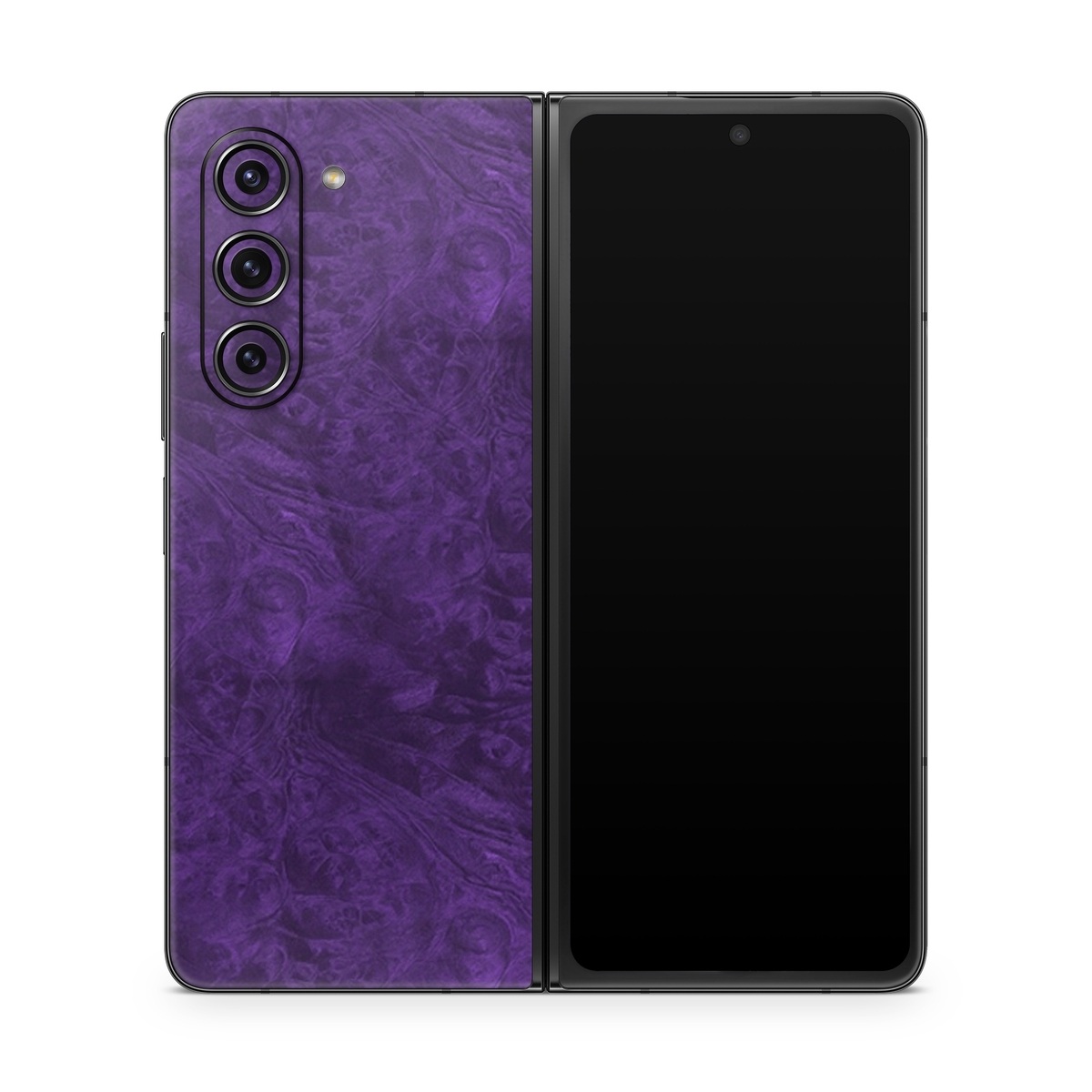 Samsung Galaxy Z Fold5 Skin design of Violet, Purple, Lilac, Pattern, Magenta, Textile, Wallpaper, with black, blue colors