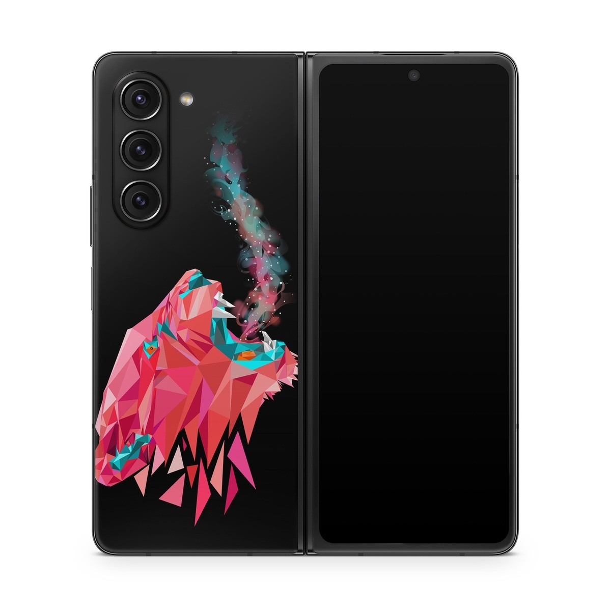 Samsung Galaxy Z Fold5 Skin design of Pink, Graphic design, Illustration, Design, Organism, Graphics, Font, Art, Animation, Pattern, with black, red, pink, gray colors