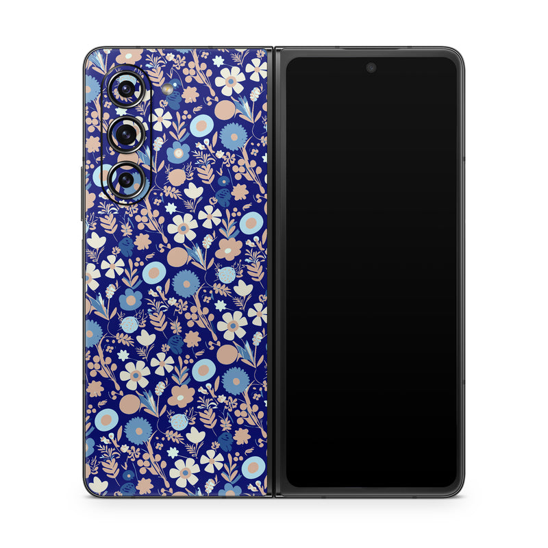 Samsung Galaxy Z Fold5 Skin design of Pattern, Art, Symmetry, Circle, Electric blue, with blue, white, pink colors
