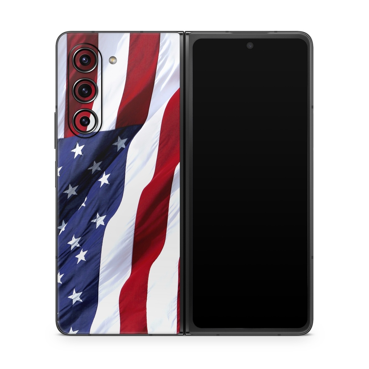 Samsung Galaxy Z Fold5 Skin design of Flag, Flag of the united states, Flag Day (USA), Veterans day, Memorial day, Holiday, Independence day, Event, with red, blue, white colors
