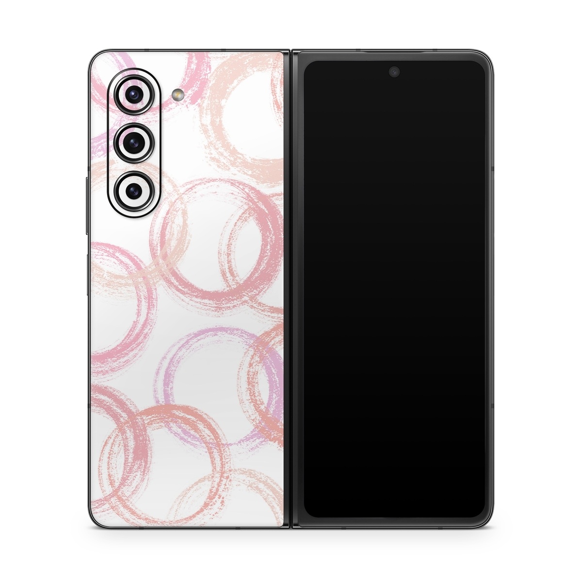 Samsung Galaxy Z Fold5 Skin design of Purple, Textile, Pink, Motif, Violet, Material property, Magenta, Art, Circle, Font, with pink, white colors