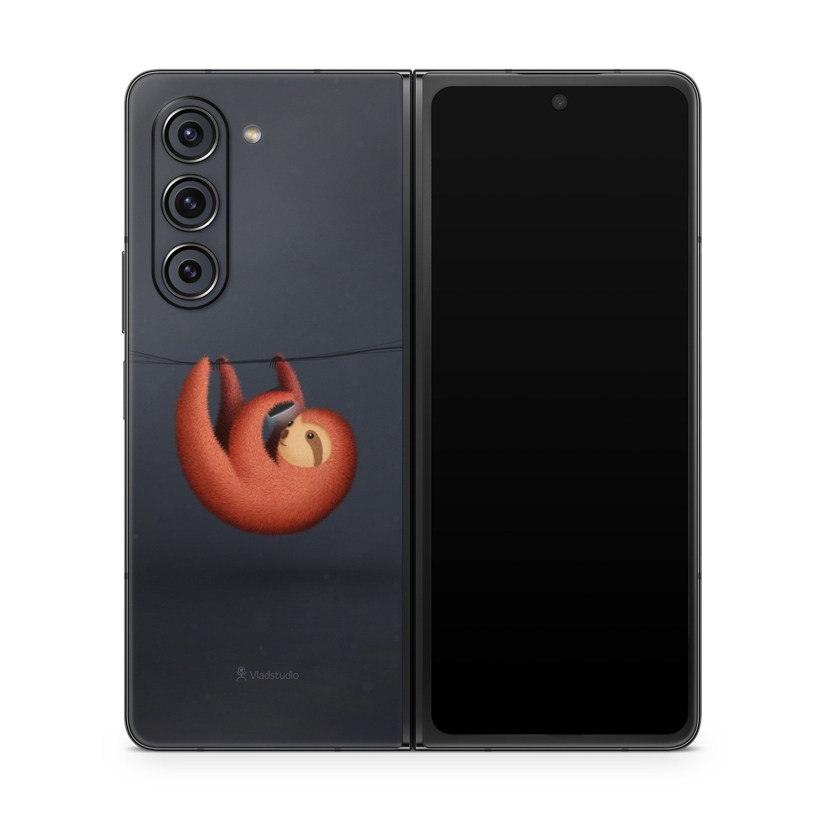 Samsung Galaxy Z Fold5 Skin design of Orange, Still life photography, Logo, Graphics, with black, orange, brown, gray colors