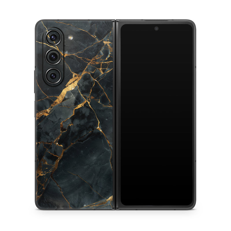Samsung Galaxy Z Fold5 Skin design of Atmosphere, Twig, World, Branch, Vegetation, Wood, Rectangle, Landscape, Slope, Geological phenomenon, with black, brown, yellow, gray, white colors