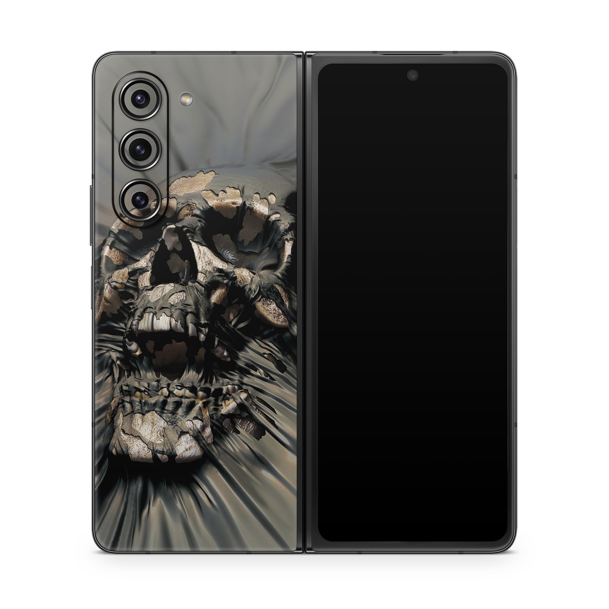 Samsung Galaxy Z Fold5 Skin design of Cg artwork, Fictional character, Illustration, Demon, Fiction, Supervillain, Mythology, Art, with black, green, gray, red colors