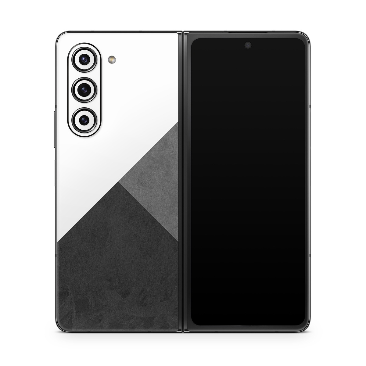 Samsung Galaxy Z Fold5 Skin design of Black, White, Black-and-white, Line, Grey, Architecture, Monochrome, Triangle, Monochrome photography, Pattern, with white, black, gray colors