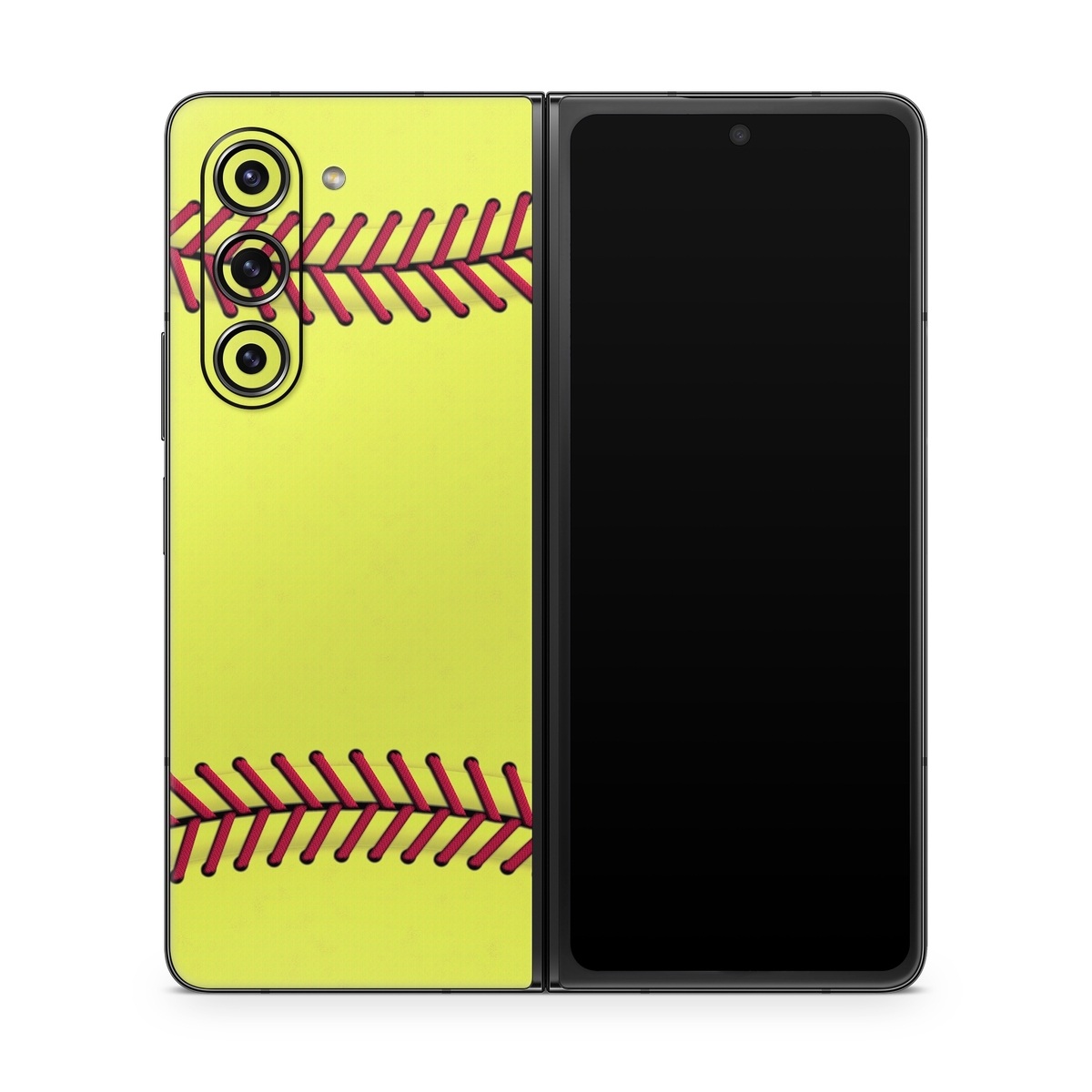 Samsung Galaxy Z Fold5 Skin design of Yellow, Plant, Line, Slope, Terrestrial plant, Font, Art, Parallel, Circle, Rectangle, with yellow, red colors