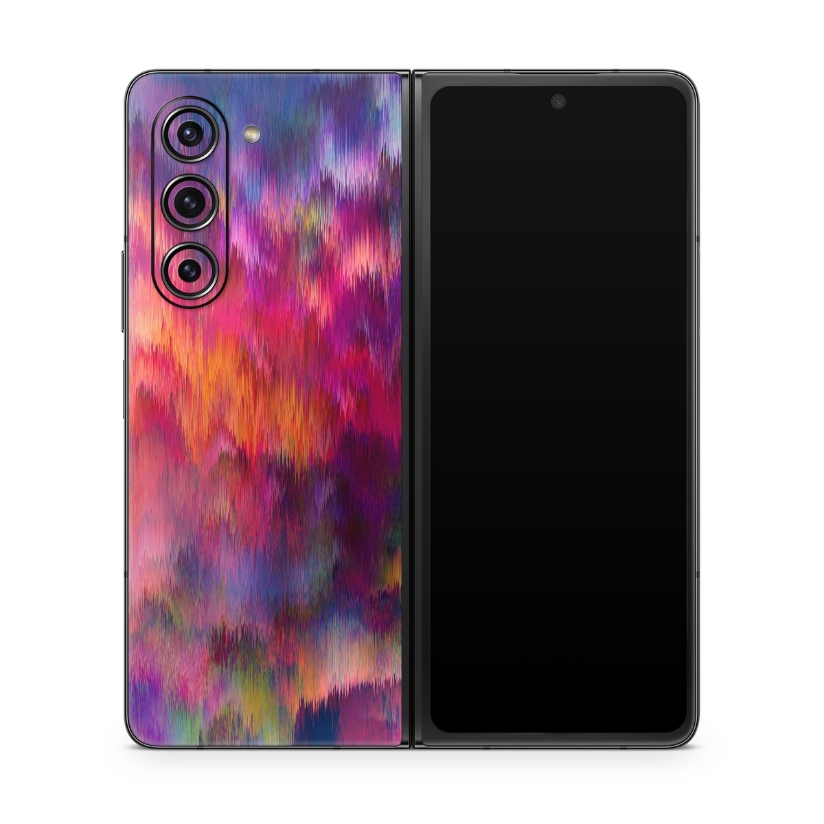 Samsung Galaxy Z Fold5 Skin design of Sky, Purple, Pink, Blue, Violet, Painting, Watercolor paint, Lavender, Cloud, Art, with red, blue, purple, orange, green colors
