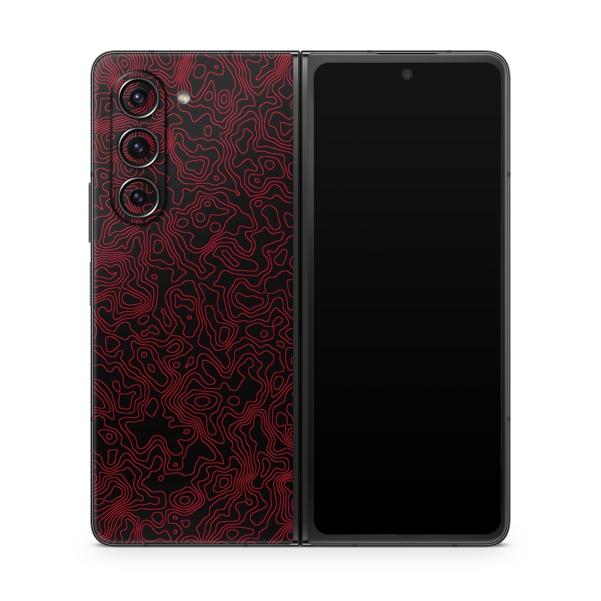 Samsung Galaxy Z Fold5 Skin design of Pink, Art, Motif, Magenta, Font, Pattern, Symmetry, Rectangle, Circle, Electric blue, with black, red colors