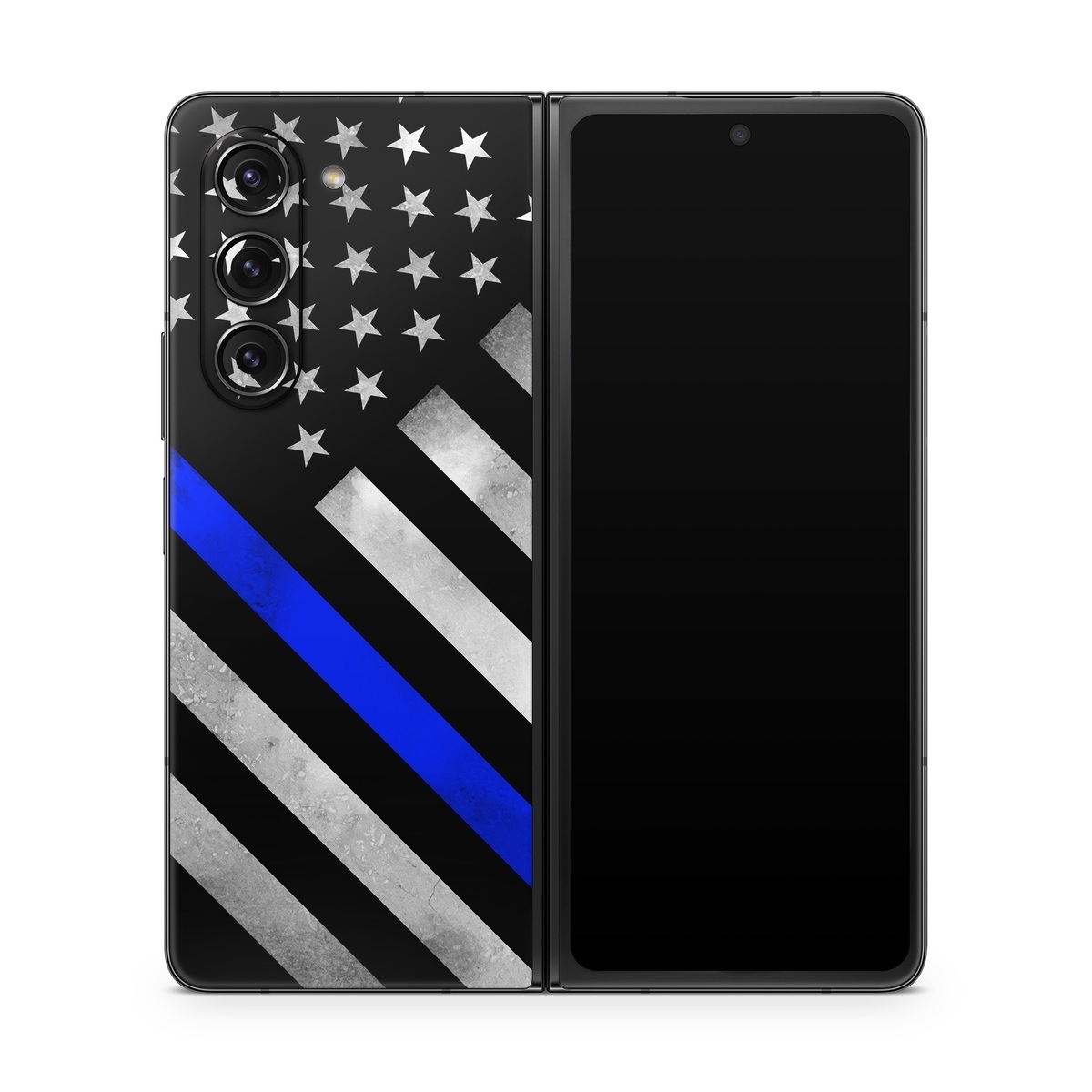 Samsung Galaxy Z Fold5 Skin design of Flag of the united states, Flag, Cobalt blue, Pattern, Line, Black-and-white, Design, Monochrome, Electric blue, Parallel, with black, white, gray, blue colors