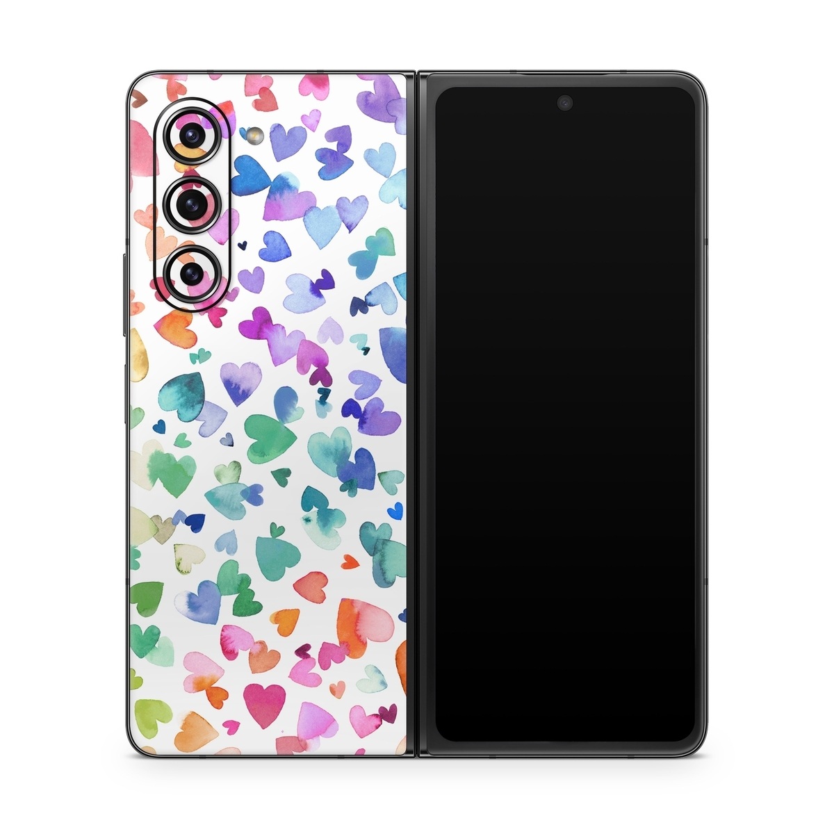 Samsung Galaxy Z Fold5 Skin design of Colorfulness, Art, Line, Creative arts, Pattern, Circle, Font, Visual arts, Magenta, Painting, with white, blue, green, red, pink, orange, yellow, purple colors
