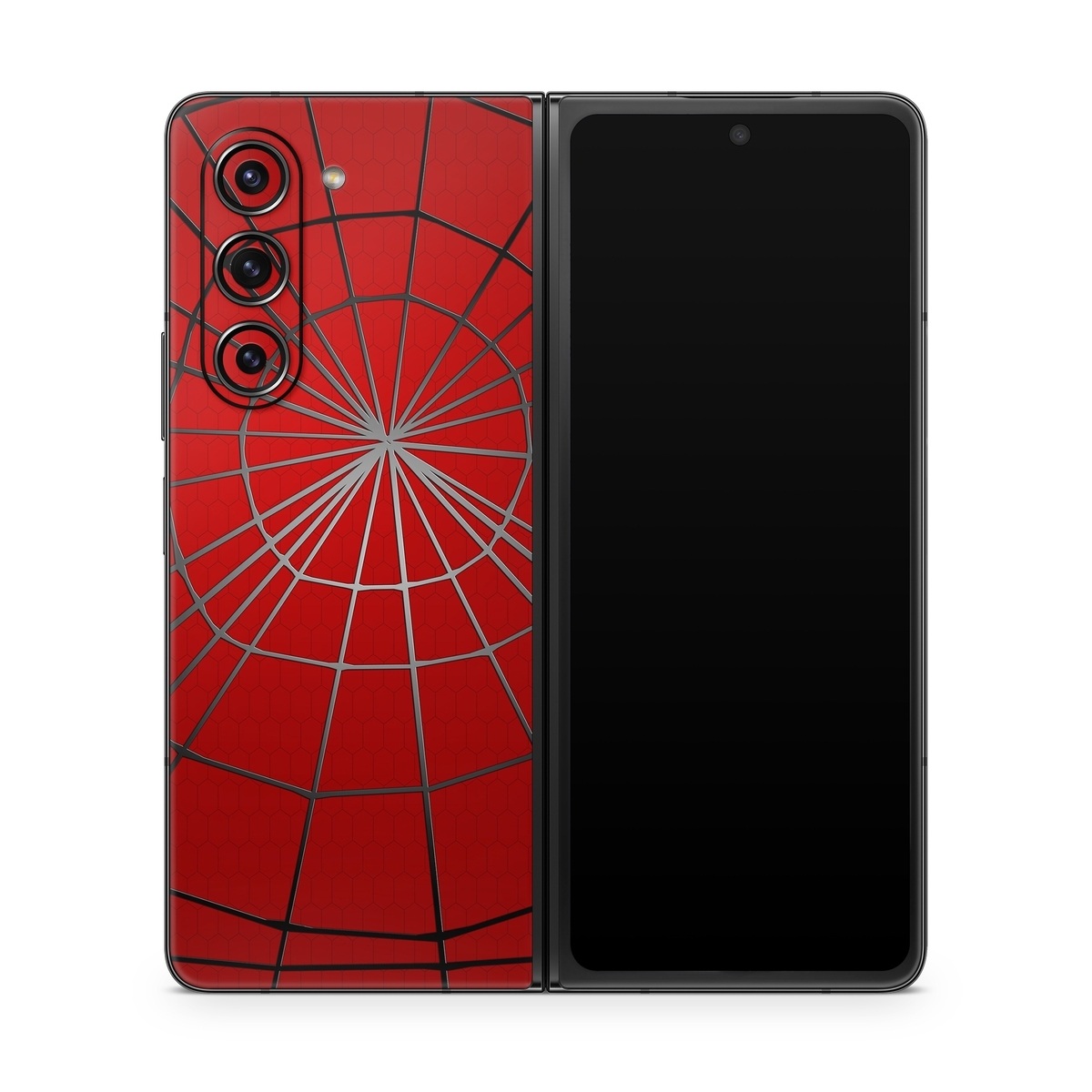 Samsung Galaxy Z Fold5 Skin design of Red, Symmetry, Circle, Pattern, Line, with red, black, gray colors