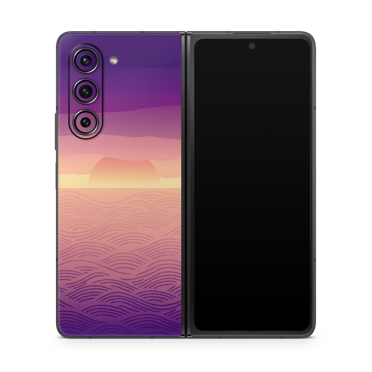Samsung Galaxy Z Fold5 Skin design of Font, Purple, Paint, Handwriting, Graphic design, with purple, green, black colors