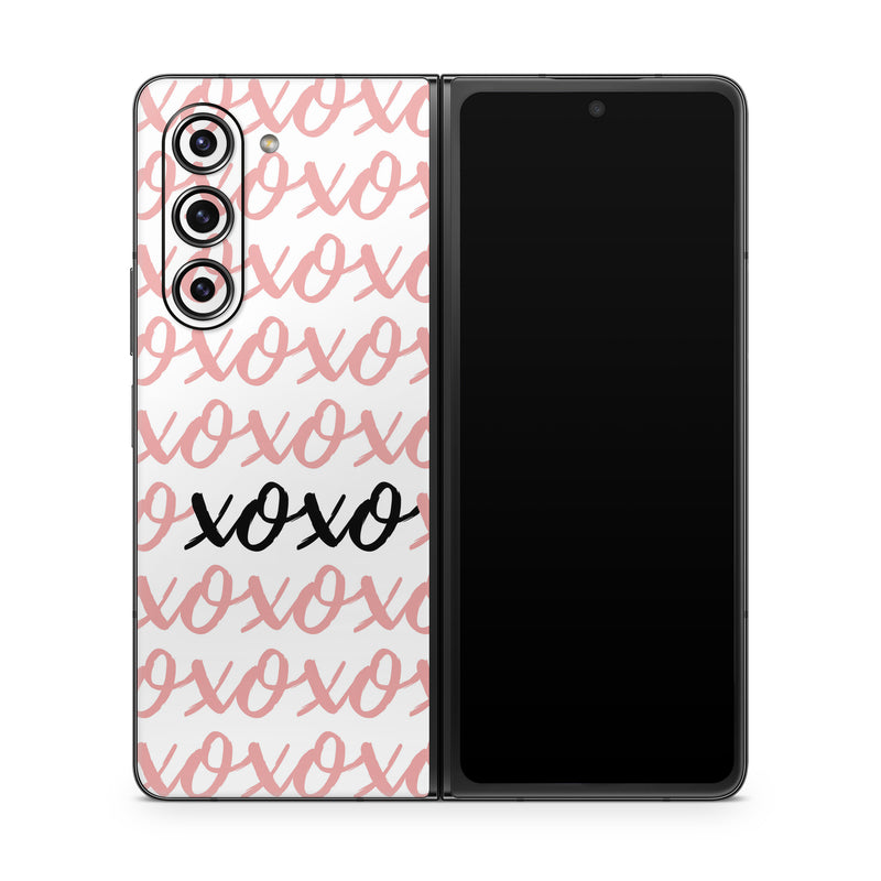 Samsung Galaxy Z Fold5 Skin design of Font, Pattern, Magenta, Art, Event, Calligraphy, with white, pink, black colors