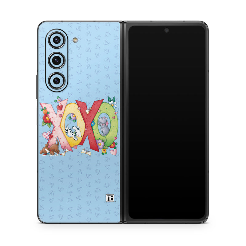 Samsung Galaxy Z Fold5 Skin design of Rectangle, Font, Creative arts, Art, Pattern, Happy, Illustration, Circle, Graphics, Visual arts, with blue, pink, yellow, red, green, orange, brown, white, black colors