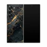 Repaired Black Marble Samsung Galaxy Z Fold6 Skin