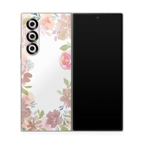 Blush Flower Frame Samsung Galaxy Z Fold6 Skin