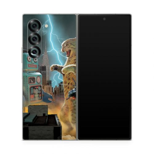 Catzilla Vs Robot Samsung Galaxy Z Fold6 Skin