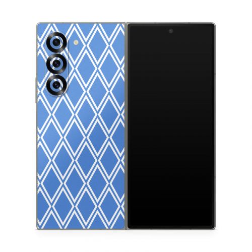 Blue Checks Samsung Galaxy Z Fold6 Skin