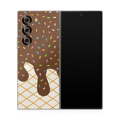 Chocolate Ice Cream Drip Samsung Galaxy Z Fold6 Skin